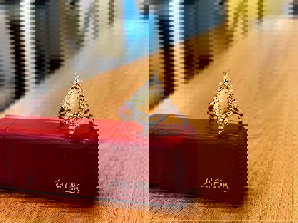 925 silver natural Opal ring brand new princess design gift for her adjustable