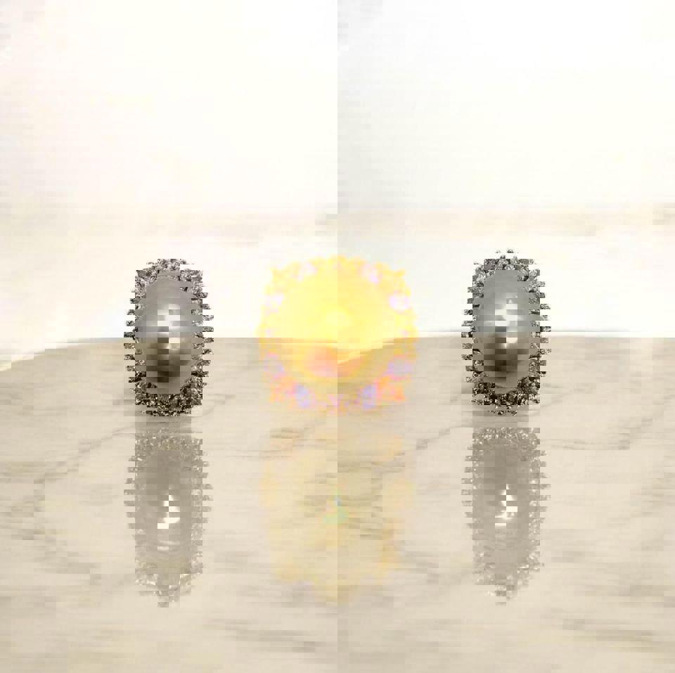 13mm Luxury AAA Golden Seawater Pearl Pendant in S925 with certificate