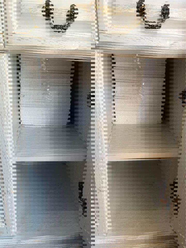 French antique style solid timber buffet ex display furniture new condition