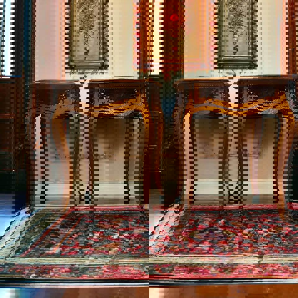 Elegant Vintage Side Tables with Brass Accents hall table hall stand bedside tables Louise XV