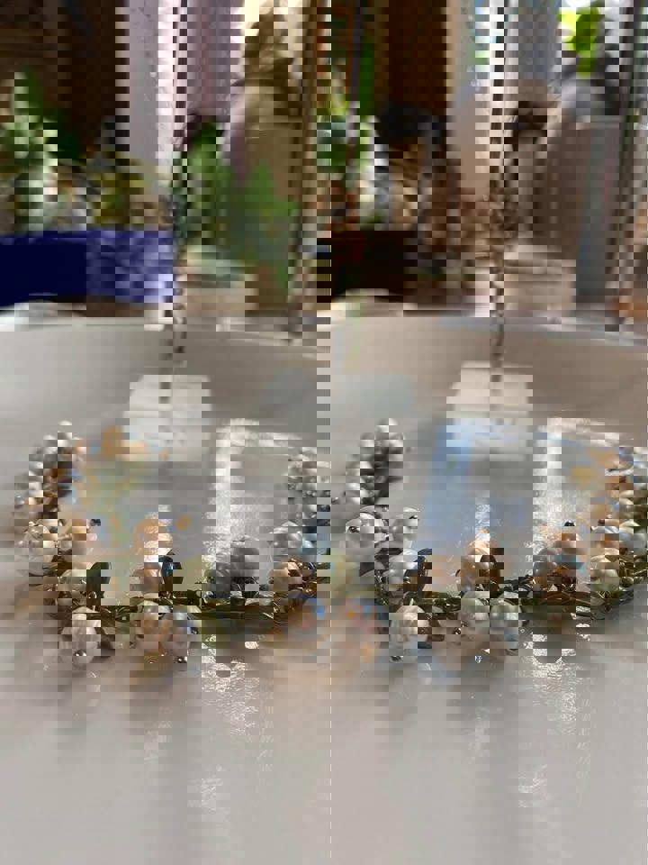 Handmade Women Lily Bell orchid Cultured Pearl Vintage Bracelets& pendent