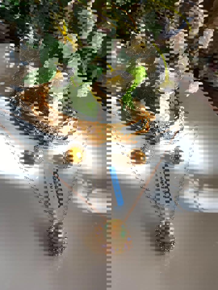 SouthSea gold natural pearl pendent earrings gold plated s925 silver ertificate