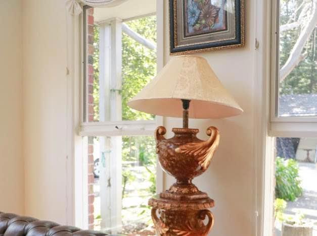 Marble like floor lamp can be separated two parts antique gold lamp table