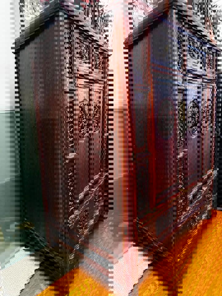 116h x 100w x 67d cm antique Chinese wedding cabinet hall stand tall boy 1800s