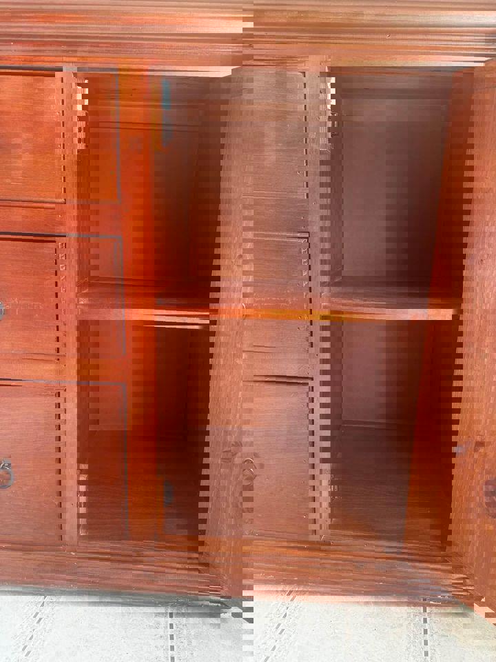 Excellent condition antique sideboard tall boy dresser solid timber