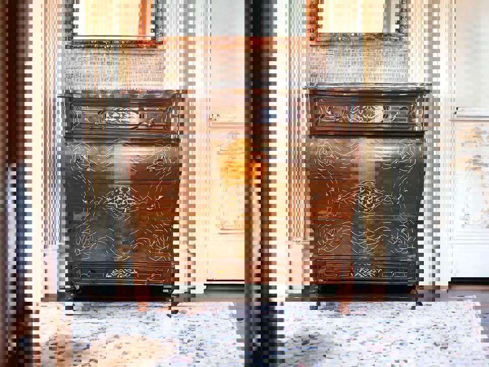 114x52x110cm antique French style chest of drawers dresser sideboard solid timb