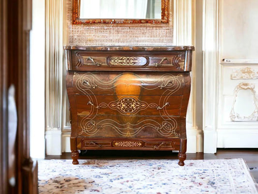 114x52x110cm antique French style chest of drawers dresser sideboard solid timb