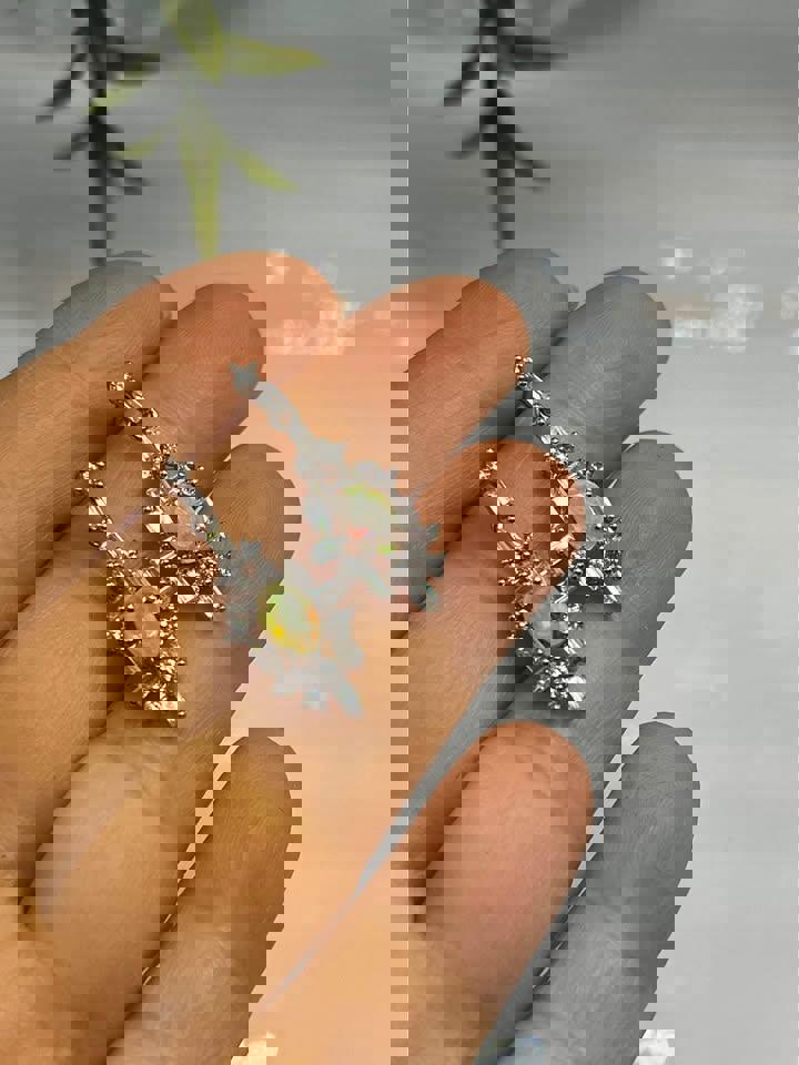 Natural Opal silver earrings last minute gift Christmas gift