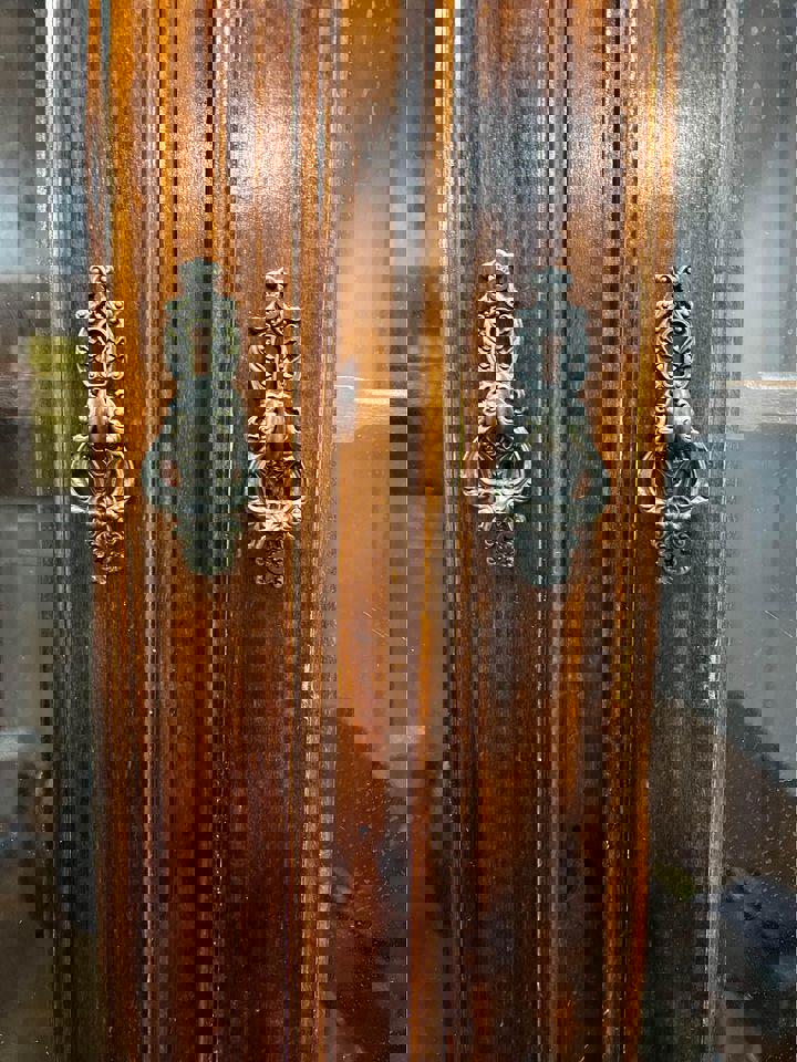 110x235x34cm tall crystal display cabinet book shelf mahogany solid timber