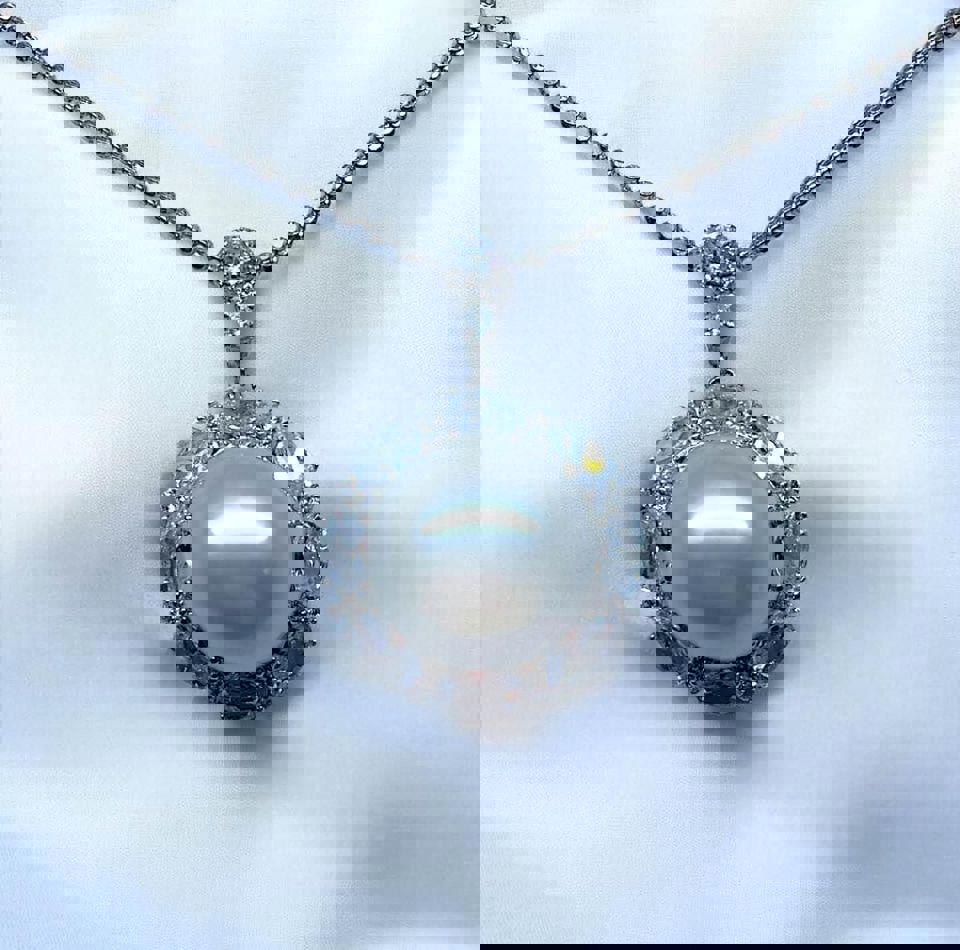 16MM giant natural Freshwater Pearl Pendant in S925 with certificate gift for her