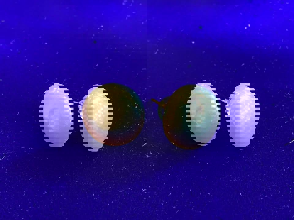 Natural pearl stud in 18k gold earrings with certificate