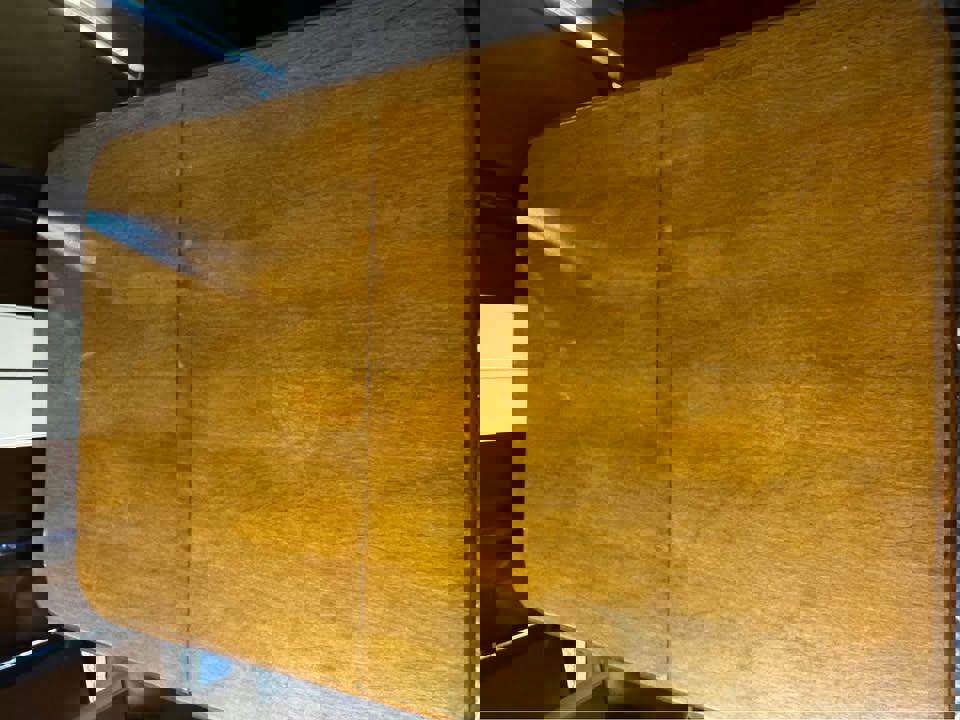 Antique small extended dining table solid timber with 4 chairs