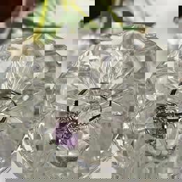 Natural Amethyst ring in silver adjustable purple ring