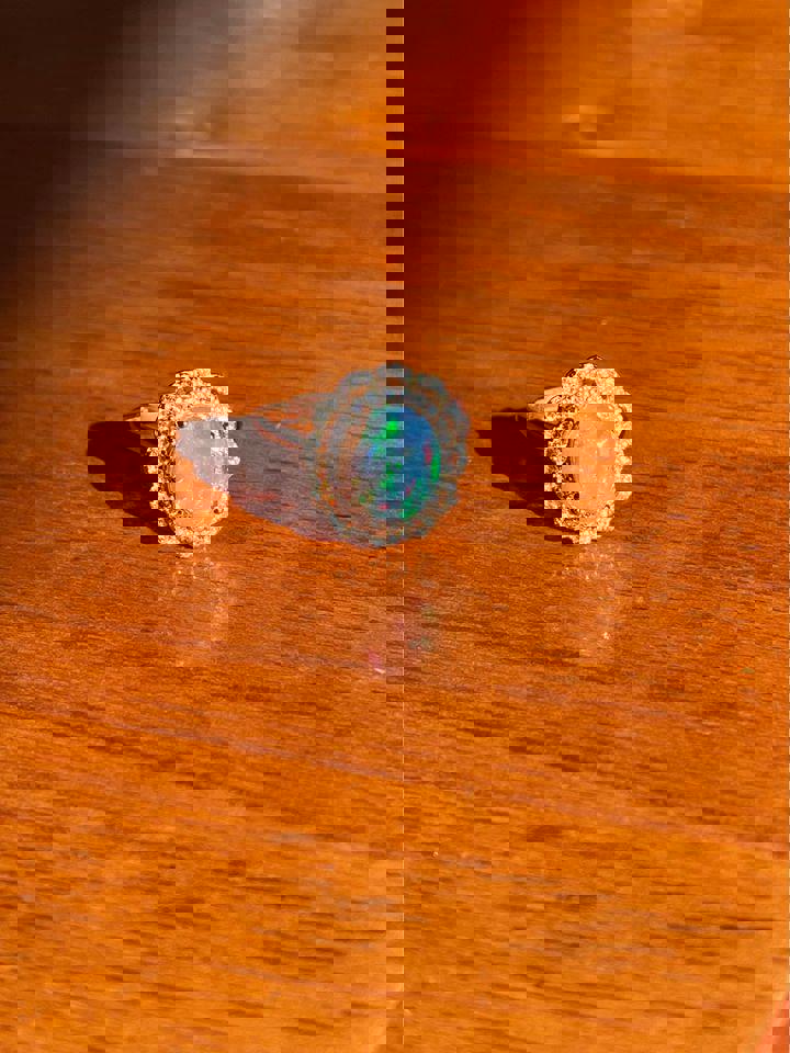 Natural jelly opal in 925 silver rose gold ring plated adjustable size brand new Xmas gift for her