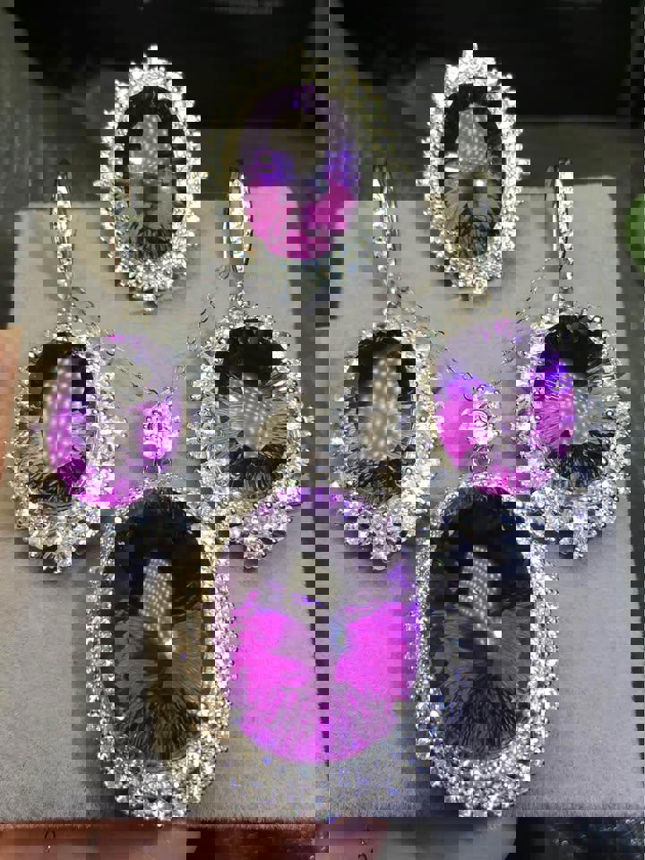 Stunning AAAA Amethyst Jewelry Set in Silver amethyst earrings ring&pendant