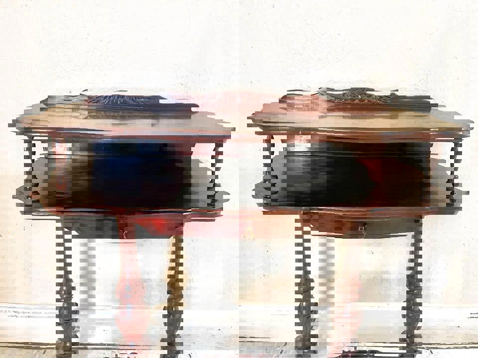 Mahogany hall stand Telephone table end table bedside table brass paws antique