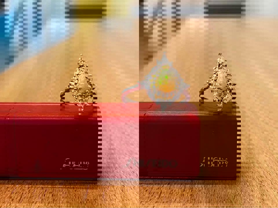 925 silver natural Opal ring brand new princess design gift for her adjustable