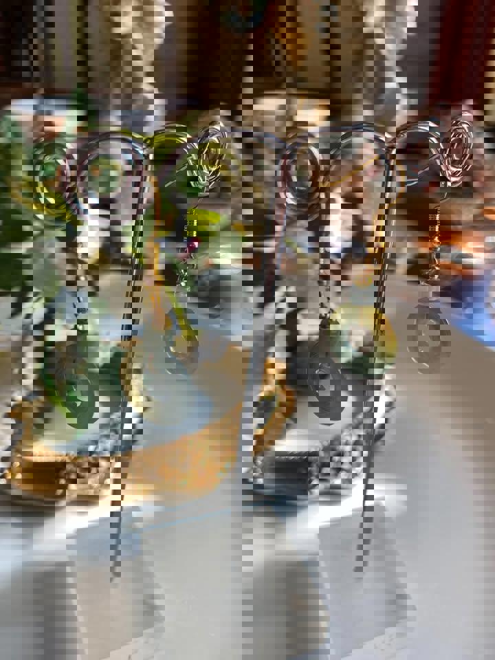 A grade Green jade earrings in gold plated silver set