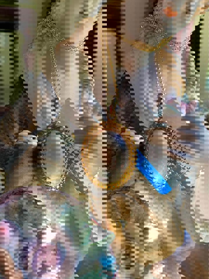 Gold plated s925 silver natural Mabe sea water Pearl necklace