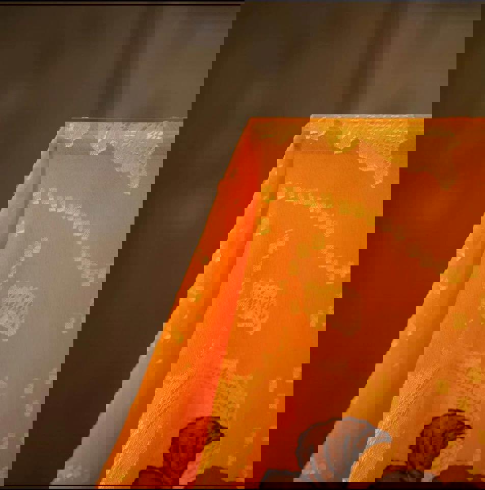 Elegant Floral Silk like Scarf/Throw 70x180cm rich brown Christmas gift for her