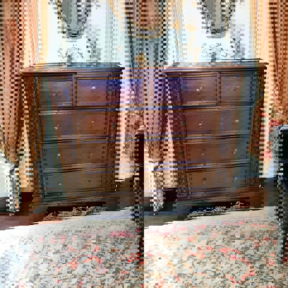 105×46×87h cm tall boy chest of drawers sideboard TV unit solid timber refurbished