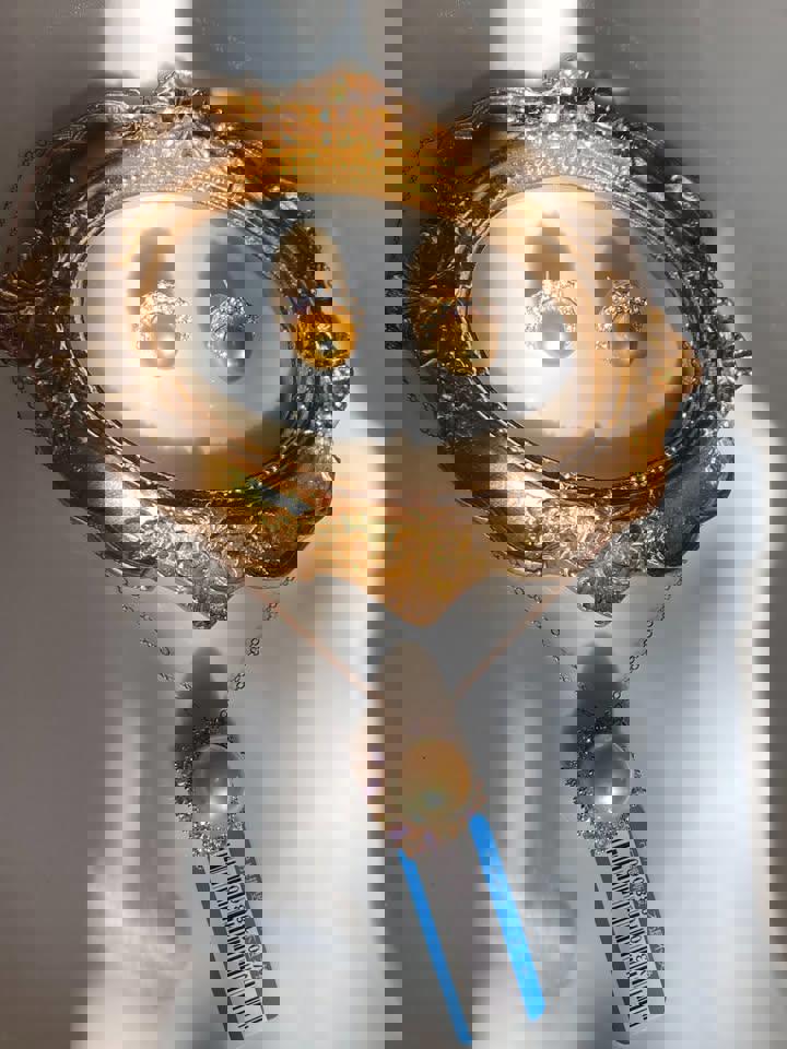 SouthSea gold natural pearl pendent earrings gold plated s925 silver ertificate