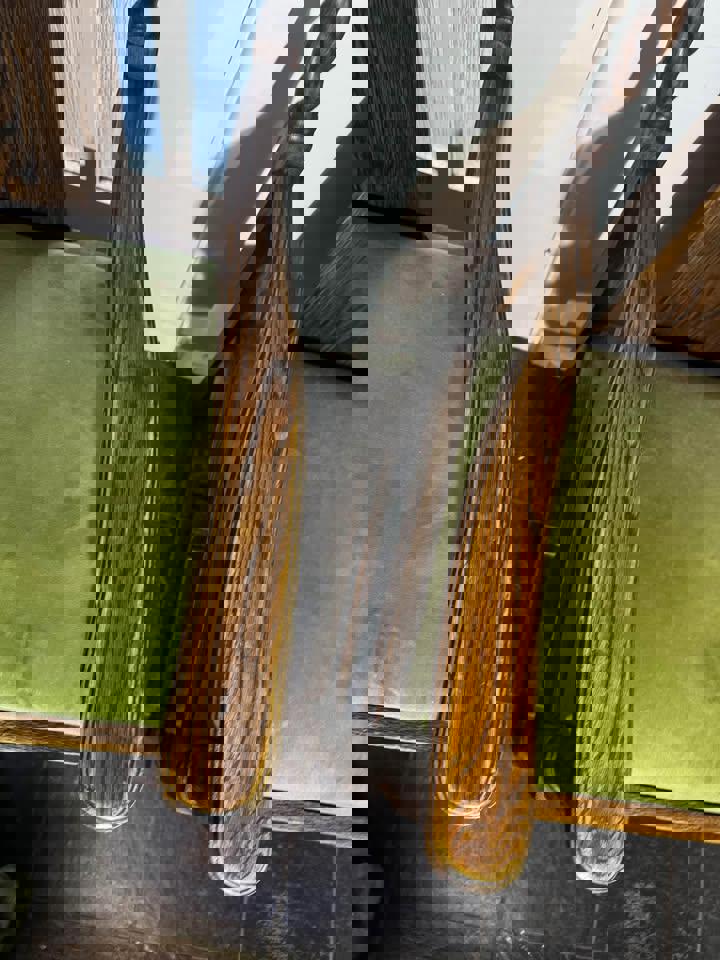 A pair of Antique solid timber chair excellent condition green velvet