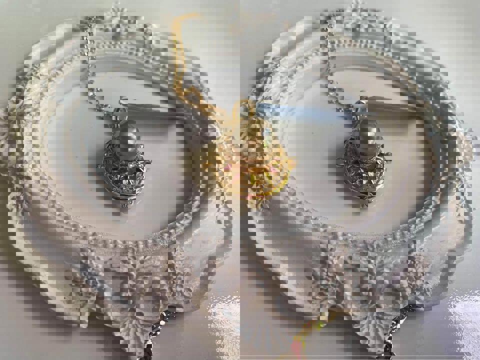 South Sea natural golden pearl swing earl pendant gold plated silver pendent