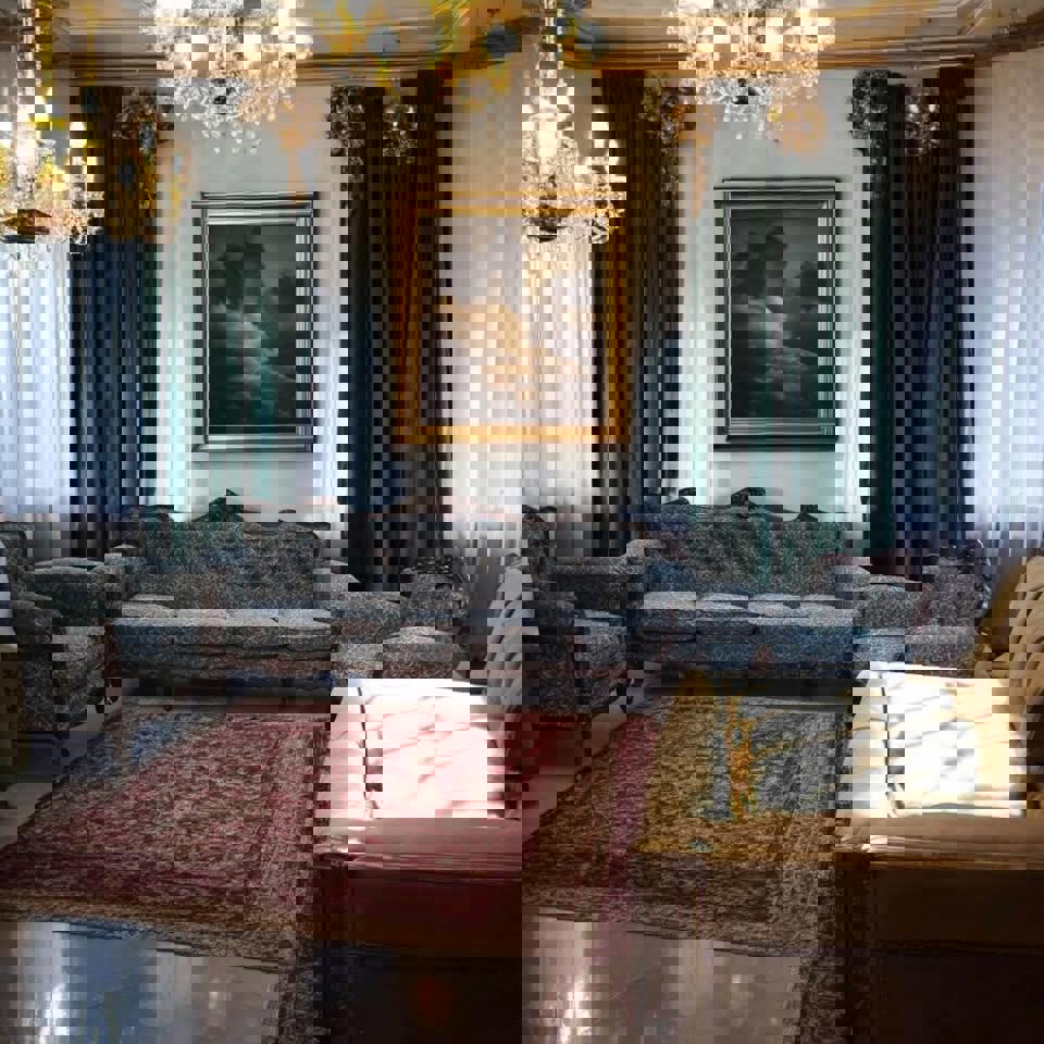 Reupholstered Italian vintage sofa set new 4 seat sofa +2 x single sofa