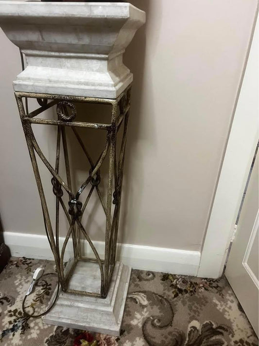 107h x 31w cm white marble flower stand lamp stand plant stands antique