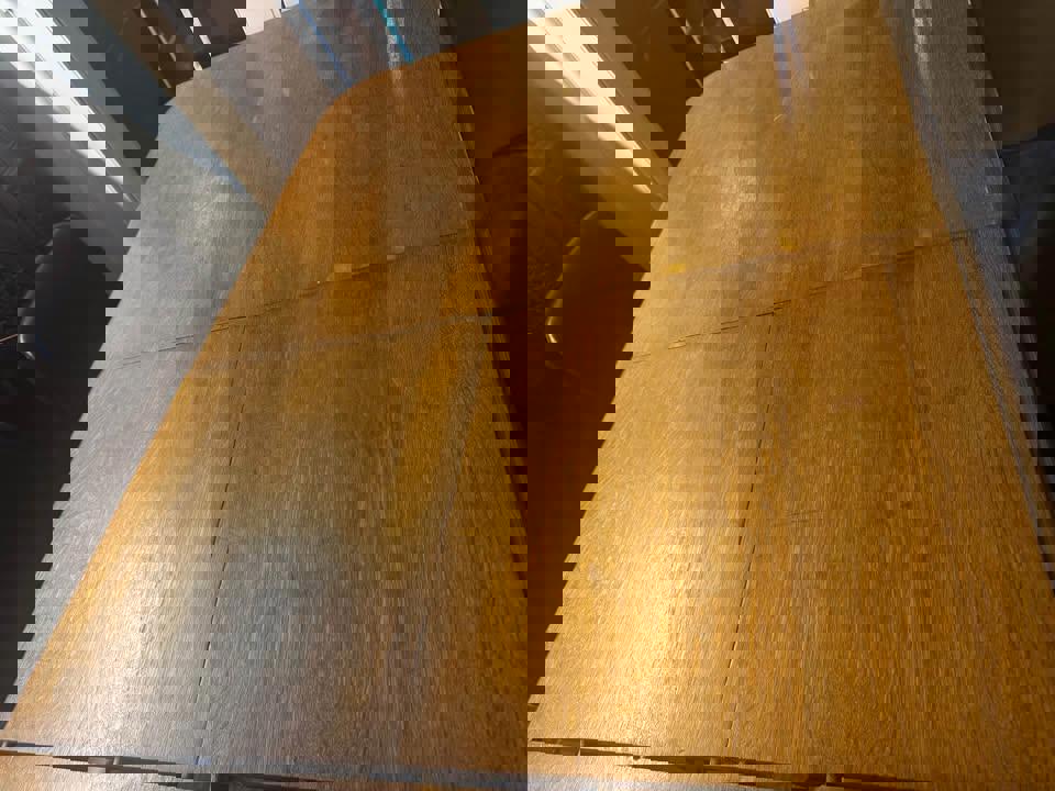 Antique small extended dining table solid timber with 4 chairs