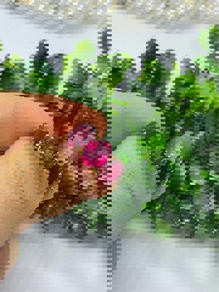 Natural Ruby 18k Glod ring three stones birthday gift for her 4.71ct for $999