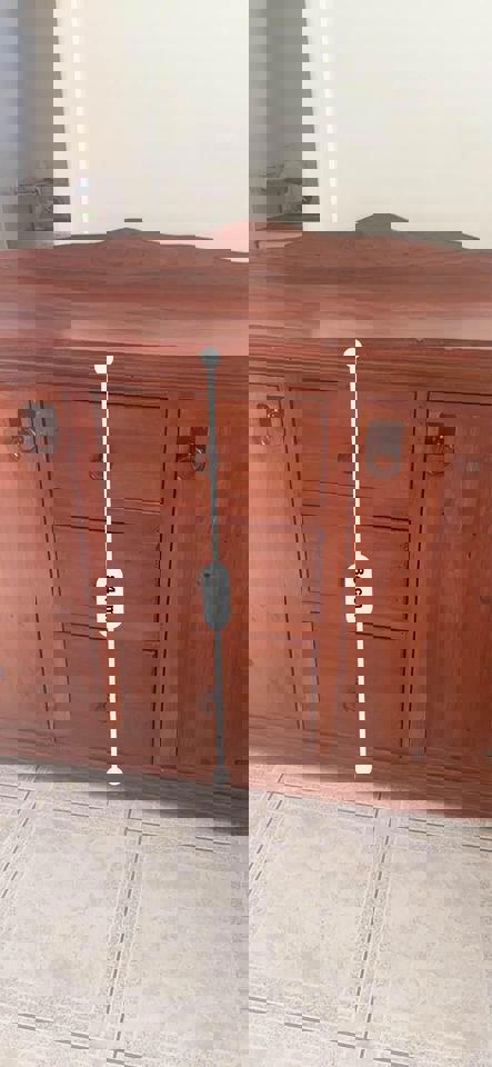 Solid timber refurbished sideboard antique style tall boy chest of drawers