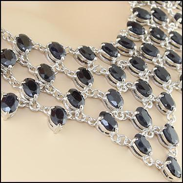 Beautiful  White Gold Rhodium Over Sterling Silver 59.0 CTW Sapphire 17 Inch Designer Necklace