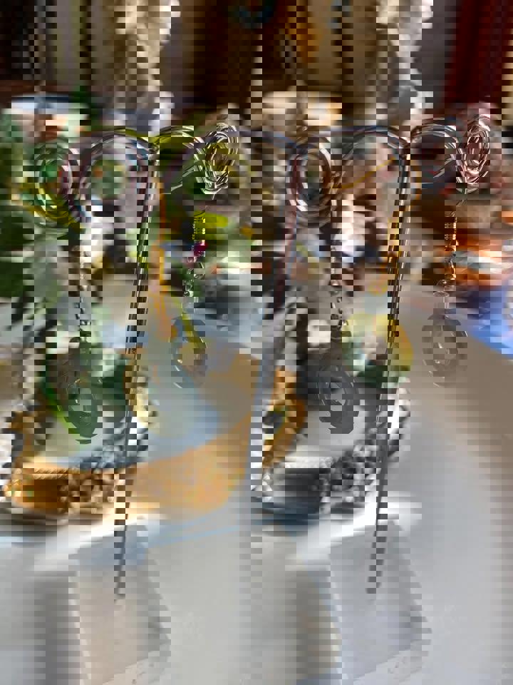 A grade Green jade earrings in gold plated silver set