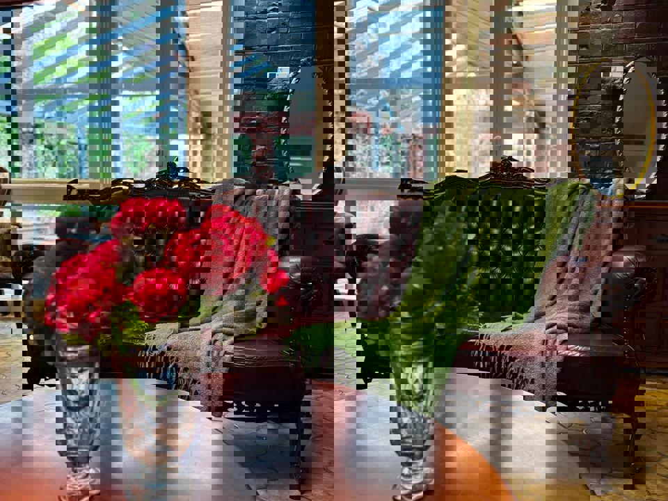 Vintage round coffee table 99x44cm solid timber matching dining table