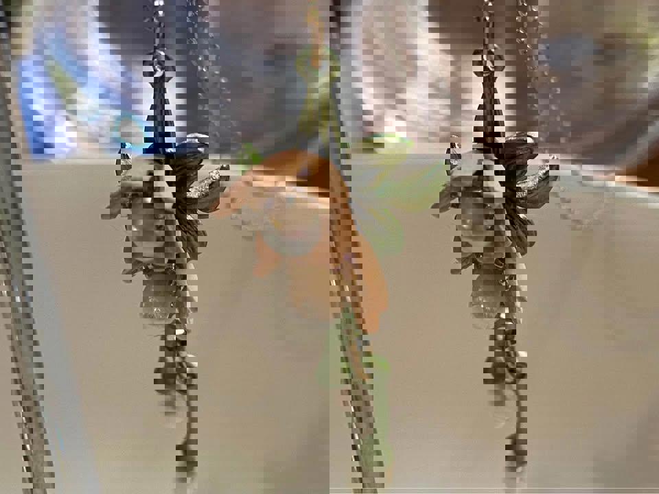 Handmade Women Lily Bell orchid Cultured Pearl Vintage Bracelets& pendent