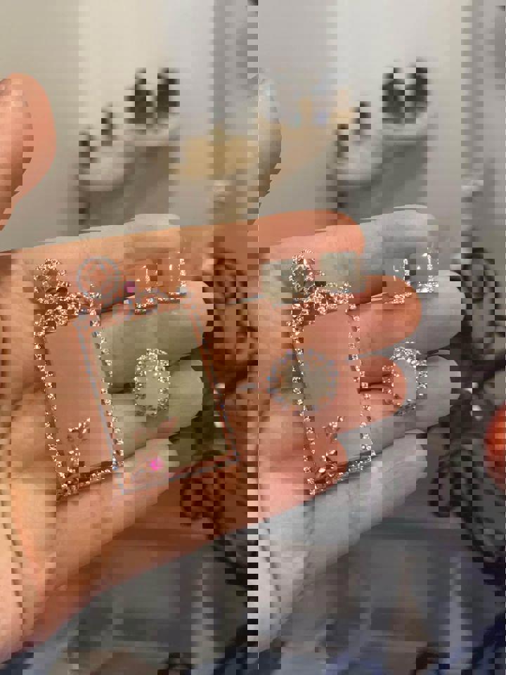 Matching Jade pendant earrings and ring set rose gold plated in silver brand new gift present