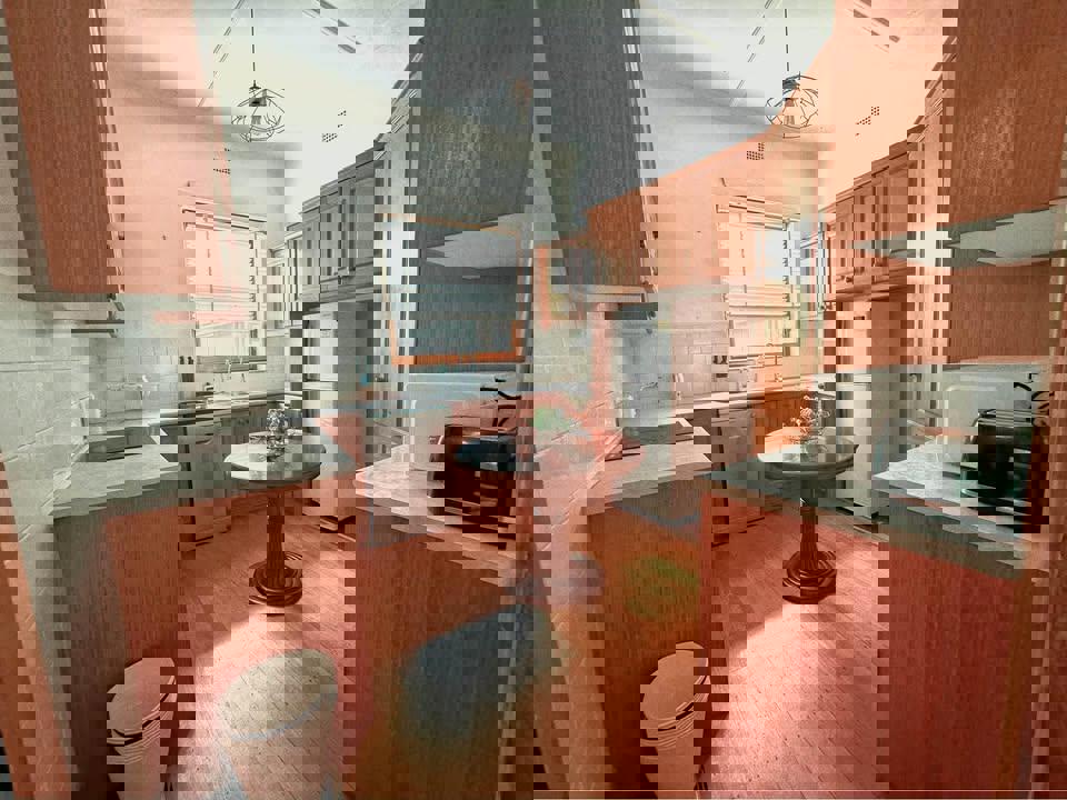 Vintage round coffee table 99x44cm solid timber matching dining table