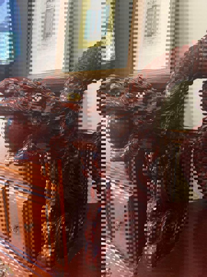 Antique Dragon chairs rosewood Qing dynasty with ivory eyes