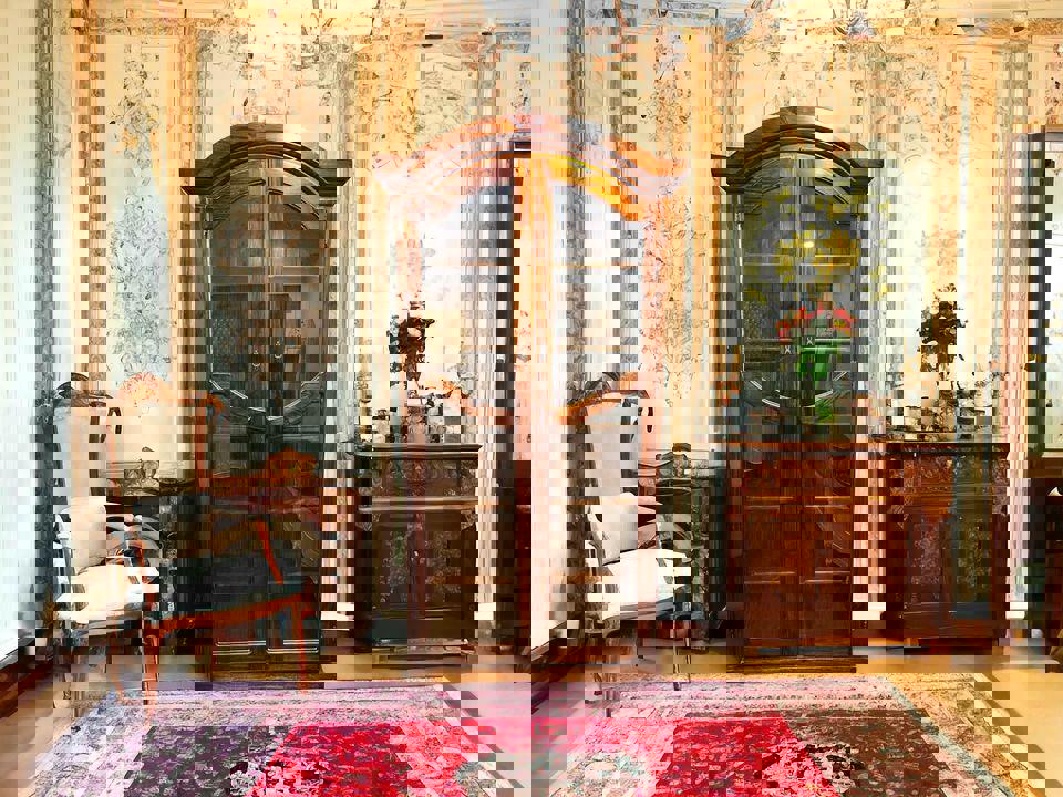 110x235x34cm tall crystal display cabinet book shelf mahogany solid timber