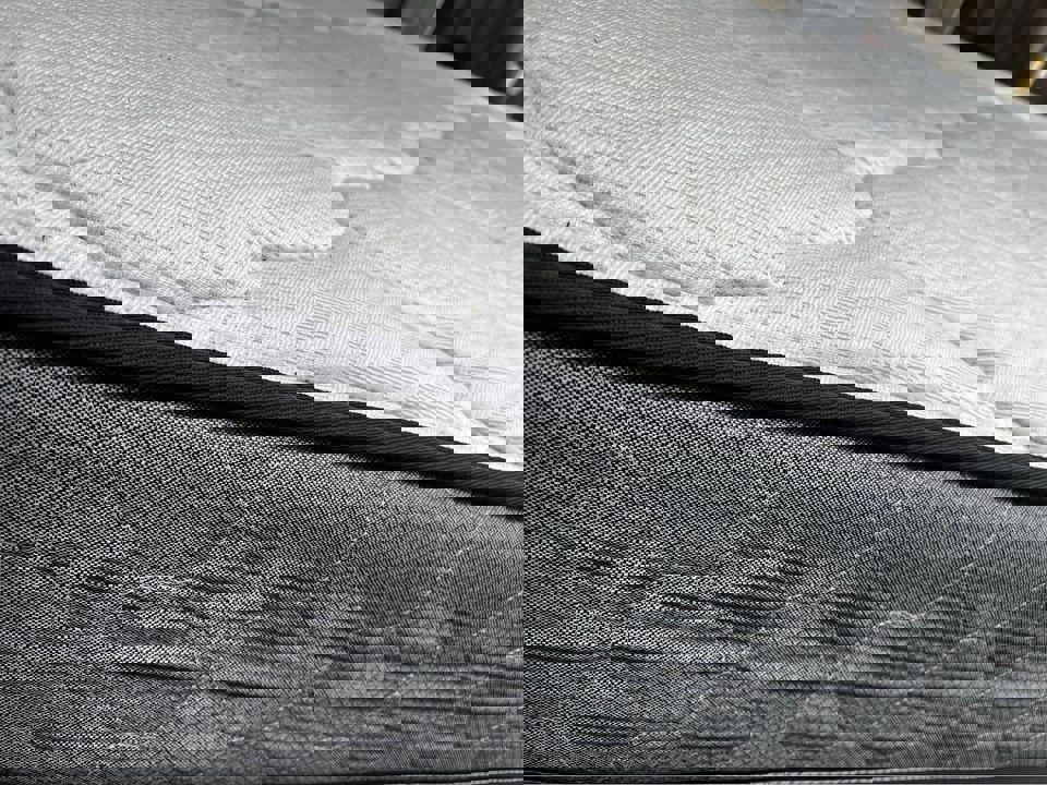 Antique steel single bed frame with wheels solid timber slats and