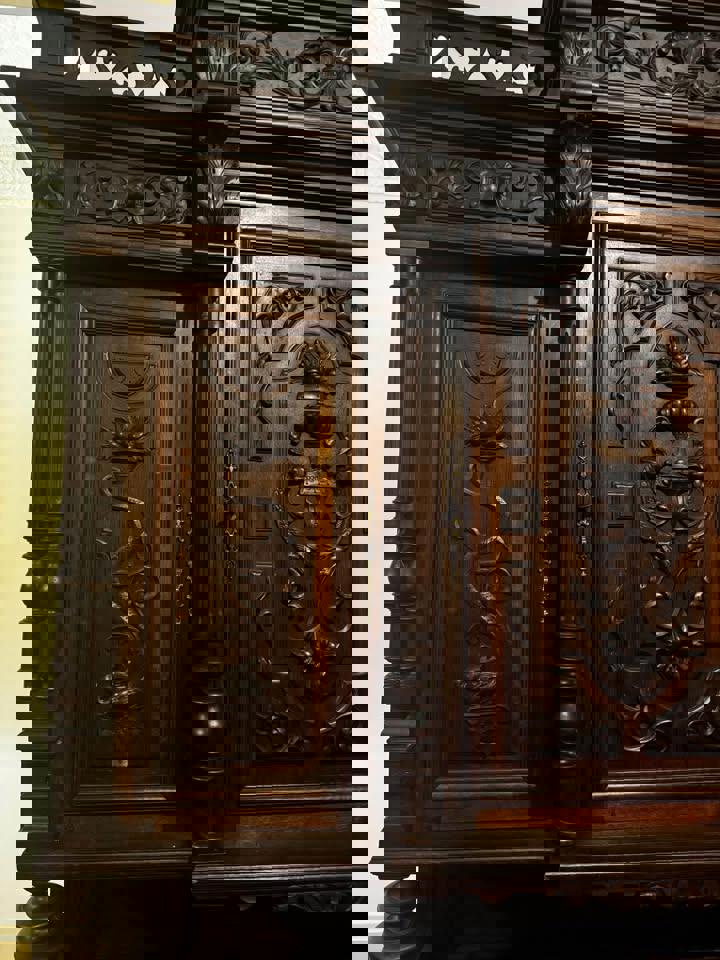 Antique Henry II wall unit sideboard buffet 1800s excellent condition