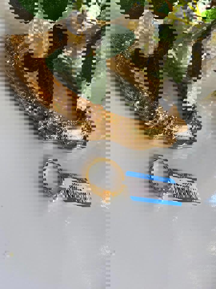 Natural South Sea golden pearl ring in s925 adjustable