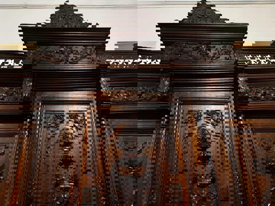 Antique Henry II wall unit sideboard buffet 1800s excellent condition