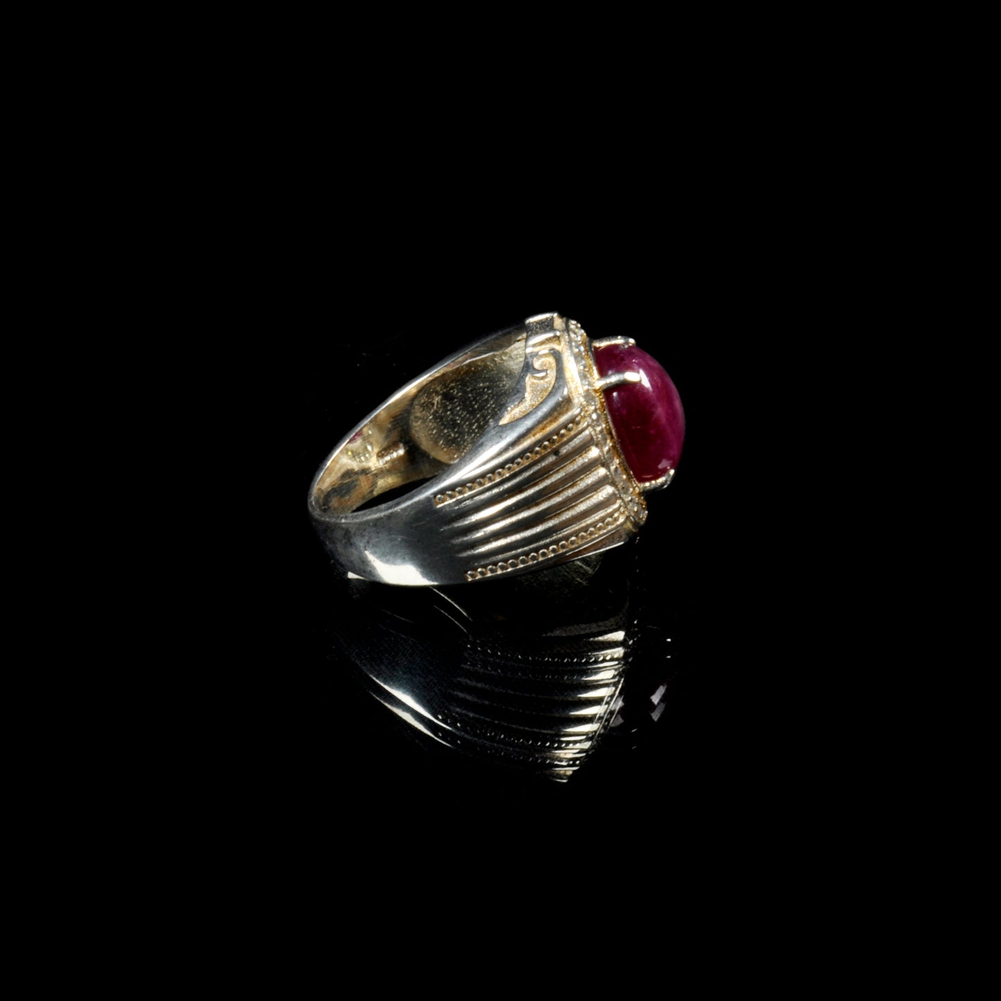 15ct Natural ruby ring, Sterling silver ring, antique, handmade, zircon, Gift, for men and women, natural star ruby