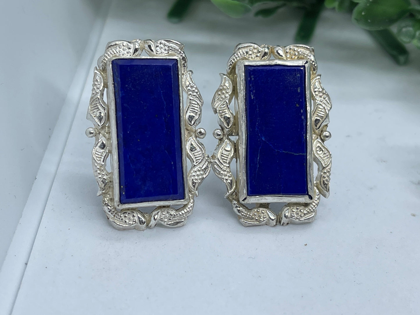 Afghan top quality genius lapis earrings sterling silver adjustable handmade matching rings 6 designs all unique