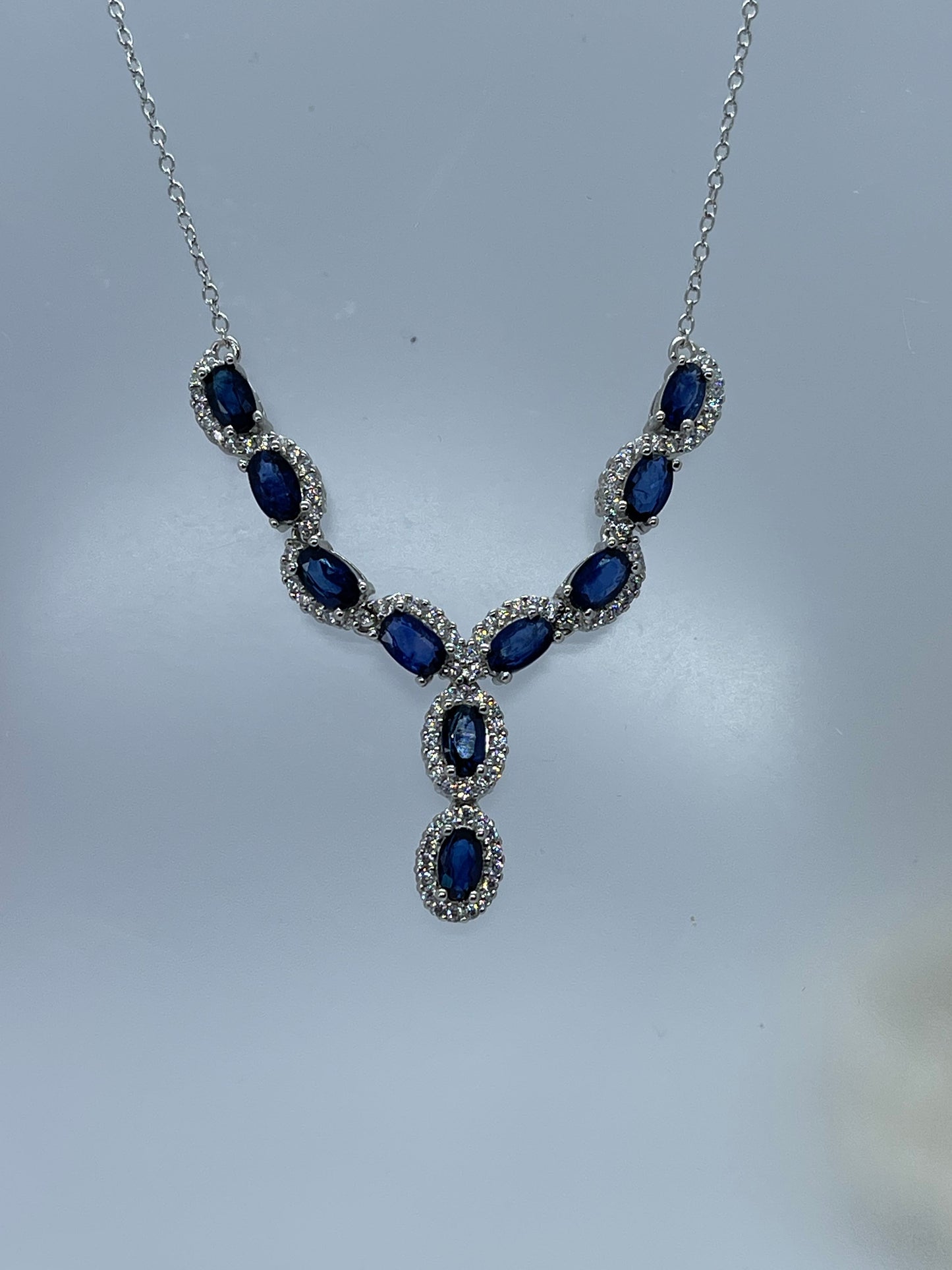 Natral Sapphire bracelet, necklace, handmade,S925, Natural Sapphire