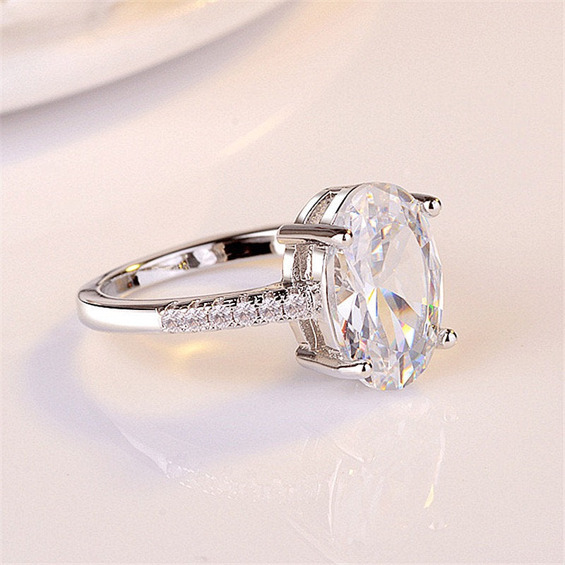 Gorgeous Womens 18K White Gold Over Solid Sterling Silver Created Ruby/Diamond/Pink Diamond Designer rings, birth stone