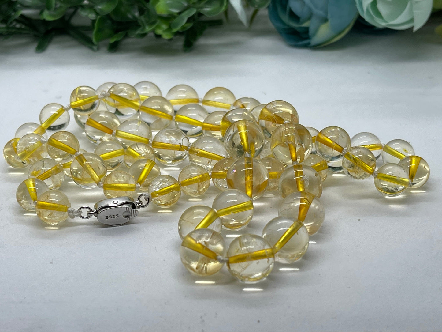 Luxury Natural Citrine Wealth necklace, Natural Citrine Beads, Natural stone Birthday gift for woman wife, golden beans,